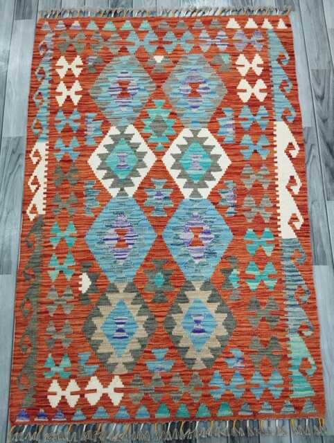 Classic Rug, Handmade Artisan Afghan Turkish Scandinavian Navajo Bohemian Wool Flatweave Multicolour Kilim Rug 152x102 cm - image 1