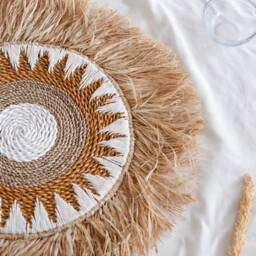 Seagrass Fringe Wall Decor, Boho Basket Hanging - 23.62 - thumbnail 2