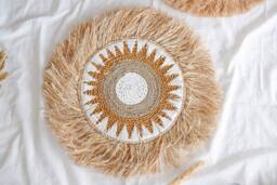 Seagrass Fringe Wall Decor, Boho Basket Hanging - 23.62 - thumbnail 1