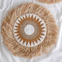 Seagrass Fringe Wall Decor, Boho Basket Hanging - 23.62 - thumbnail 3