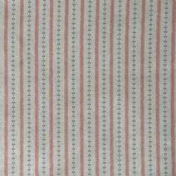Indigo Red Stripe Roman Blind - Custom Botanical Linen Look Window Shade Country Cottage Style - thumbnail 4