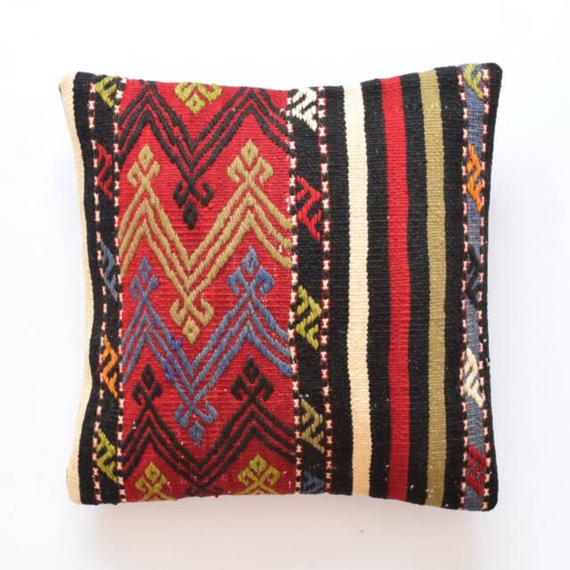 striped Pillow Turkish Boho Kilim Pillows Cover Bohemian 45x45 Navajo - image 1