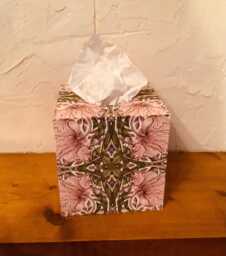 William Morris Inspired Tissue Box Cover Decoupaged Wooden Home Decor - thumbnail 1
