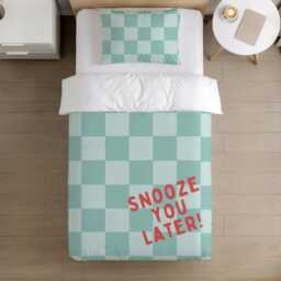 "Bedding - Checkered Blue Aqua " - thumbnail 2