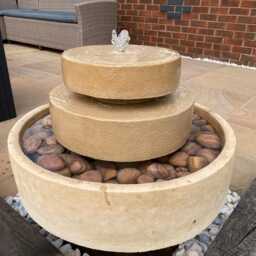 Chalfont Millstone Solar Pump Stone Garden Feature - thumbnail 3