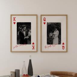 Custom Duo Card Wedding Prints Sentimental 1st Anniversary Gift Vegas Bride & Groom Above Bed Decor Paper Album - thumbnail 2