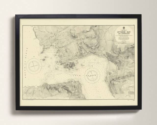 Loch Nevis - Old Nautical Chart Print - Inverie Bay, Lochaber Highlands Of Scotland Home Decor Wall Art Map - image 1