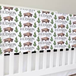 Buffalo Personalized Baby Name Swaddle Blanket Gift Custom Coming Home Gender Neutral Hospital Shower - thumbnail 2