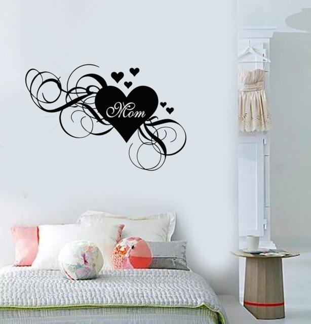 Wall Vinyl Decal Family Hearts Love Mom Mother's Day Decoration Custom Bedroom Kid's Room Decor - #1033Di - image 1