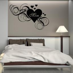 Wall Vinyl Decal Family Hearts Love Mom Mother's Day Decoration Custom Bedroom Kid's Room Decor - #1033Di - thumbnail 2