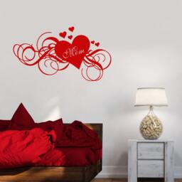 Wall Vinyl Decal Family Hearts Love Mom Mother's Day Decoration Custom Bedroom Kid's Room Decor - #1033Di - thumbnail 3