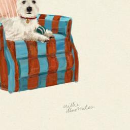 Westie Print - Dogs On Chairs Collection 5 X 7 Inches/A5 A4 A3 - thumbnail 2