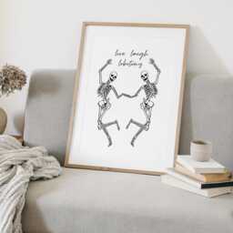 Live Laugh Lobotomy - 01 Poster Dark Humour Wall Art, Funny Print, Seasonal Decor, Fall Halloween Poster, Autumnal Home Decor - thumbnail 1