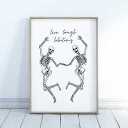 Live Laugh Lobotomy - 01 Poster Dark Humour Wall Art, Funny Print, Seasonal Decor, Fall Halloween Poster, Autumnal Home Decor - thumbnail 2