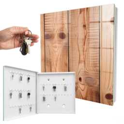 Wooden Rings Key Cabinet For Home, Brown Industrial Box, Rustic Textures, Lovers Of Nature & Warm Interiors - thumbnail 2