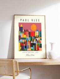 Paul Klee Exhibition Poster, Castle & Sun, Art Print, Pattern Art, Abstract Decor, Graphical Gift, A1/A2/A3/A4 - thumbnail 1