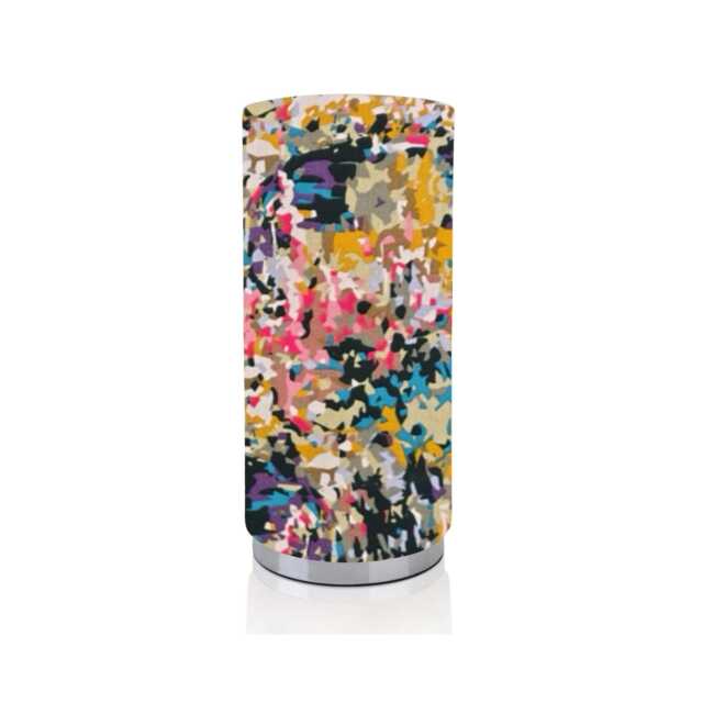 Handmade Impressionism Fabric Lamp, Chrome Base Night Light - image 1