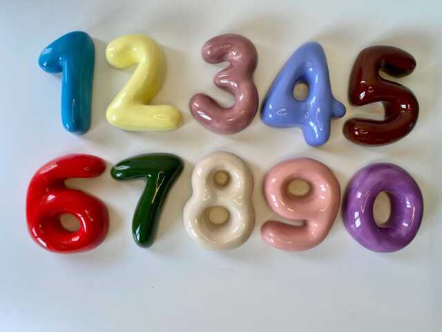 Personalized Ceramic Bubble Number - Handmade House Sign - image 1