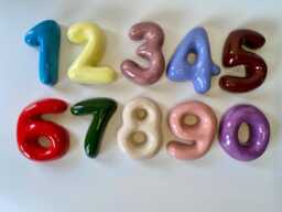 Personalized Ceramic Bubble Number - Handmade House Sign - thumbnail 1