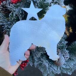 Great Pyrenees, Dog Star Christmas Tree Topper, Wreath Decoration, Holiday Wall Art, Plant Stake, Aluminum - thumbnail 2
