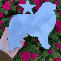 Great Pyrenees, Dog Star Christmas Tree Topper, Wreath Decoration, Holiday Wall Art, Plant Stake, Aluminum - thumbnail 4