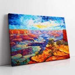 Grand Canyon Landscape Abstract Oil Painting Van Gogh Style Wall Art, Framed Canvas Poster Print, Home Kitchen Office Room Decor, Gifts - thumbnail 2