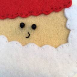 Santa Claus Christmas Decoration, Traditional Stitched Felt Tree Ornament - thumbnail 3