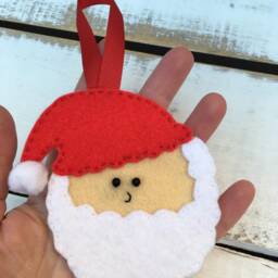 Santa Claus Christmas Decoration, Traditional Stitched Felt Tree Ornament - thumbnail 4
