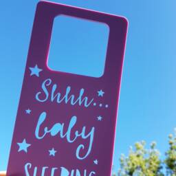 Shhh Baby Sleeping Wooden Door Hanger-Wall Hanging-Kids Door Sign-Kids Gift-Baby Gift-Lasercut-Plaque-Acrylic-Pastel-Bamboo-Baby Shower Gift - thumbnail 3