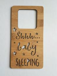 Shhh Baby Sleeping Wooden Door Hanger-Wall Hanging-Kids Door Sign-Kids Gift-Baby Gift-Lasercut-Plaque-Acrylic-Pastel-Bamboo-Baby Shower Gift