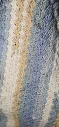 Blanket, Hand Crochet Corner To Throw, C2C Afghan, Bernat Pop in Sandy Beach Colors, Shades Of Blue & Beige White