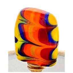 Venetian Glass Lamp Finials - Green, Cobalt Blue, Red, Yellow & Orange Brass, Nickel Or Bronze Hardware- Lampwork Glass - thumbnail 2