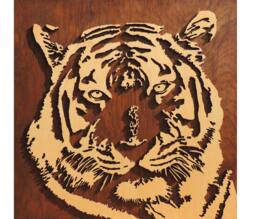 3D Tiger, Laser Cut Wooden Wall Decoration - thumbnail 1
