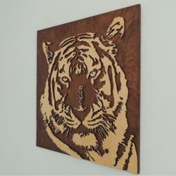 3D Tiger, Laser Cut Wooden Wall Decoration - thumbnail 2