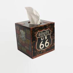 Tissue Box Cover Vintage License Plates Route 66 Cars Theme Garage Boys Room Decor Road Trip Automotive Father Gift Retro - thumbnail 2