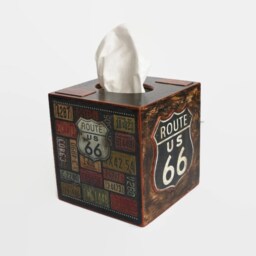 Tissue Box Cover Vintage License Plates Route 66 Cars Theme Garage Boys Room Decor Road Trip Automotive Father Gift Retro - thumbnail 3
