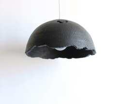 Wood Chandelier Lighting, Modern Black Pendant Light Fixture, Dining Room Lamp Handmade - thumbnail 1