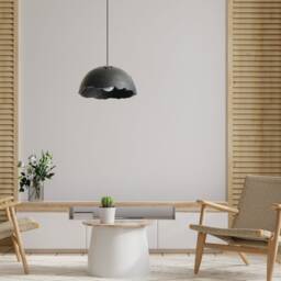 Wood Chandelier Lighting, Modern Black Pendant Light Fixture, Dining Room Lamp Handmade - thumbnail 2