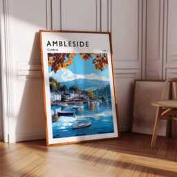 Ambleside Poster Lake District Travel Print, UK Wall Art - thumbnail 3