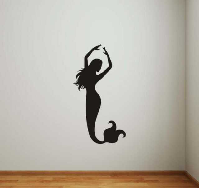 Mermaid Wall Vinyl Decal Beauty Sea Animal Water Nymph Sticker Interior Home Art Decor - 2Merm - image 1