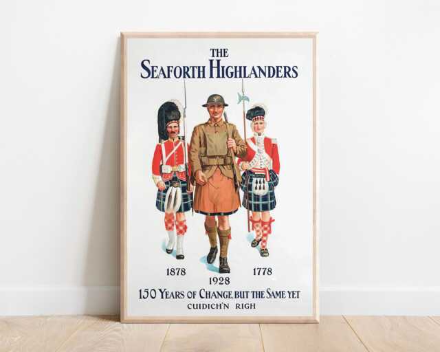 Seaforth Highlanders Recruitment Poster - 1928 British Army Print - Scottish Regiment Military History Wall Art - image 1