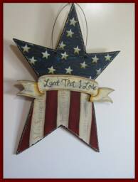 Patriotic Star Shaped, Land That I Love, Flag, Wall Decor, Door - thumbnail 1