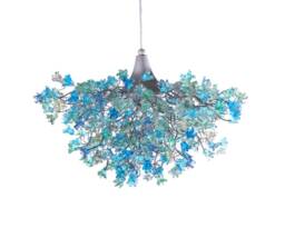 Resin Flower Chandelier, Sea Color Hanging Lamp, Handmade Lighting
