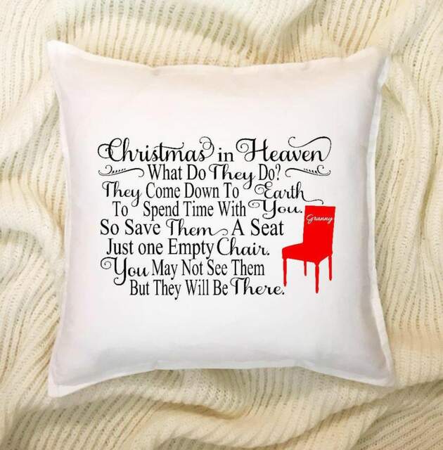 Personalized Christmas in Heaven Pillow Cover - Memorial Gift - image 1