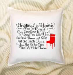 Personalized Christmas in Heaven Pillow Cover - Memorial Gift - thumbnail 1