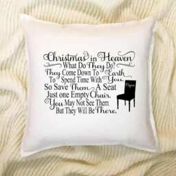 Personalized Christmas in Heaven Pillow Cover - Memorial Gift - thumbnail 2