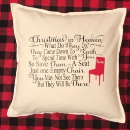 Personalized Christmas in Heaven Pillow Cover - Memorial Gift - thumbnail 3