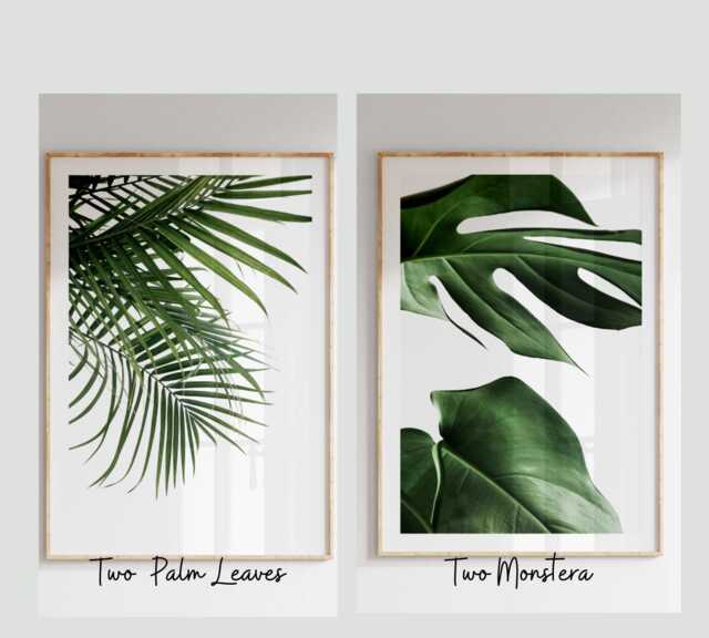Green Leaf Wall Art Print, Living Room Prints, Bathroom Poster, Bedroom Kitchen Pictures, Botanical Tropical Floral - image 1