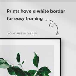 Green Leaf Wall Art Print, Living Room Prints, Bathroom Poster, Bedroom Kitchen Pictures, Botanical Tropical Floral - thumbnail 3