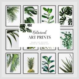 Green Leaf Wall Art Print, Living Room Prints, Bathroom Poster, Bedroom Kitchen Pictures, Botanical Tropical Floral - thumbnail 2